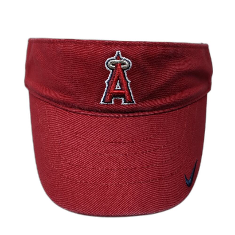 Team MLB Los Angeles Angels Strapback Visor Hat Red One Size MLB